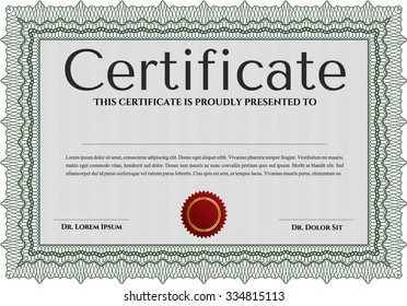 Diploma or certificate template. Vector pattern that is used in money and certificate.Artistry design. With linear background. 