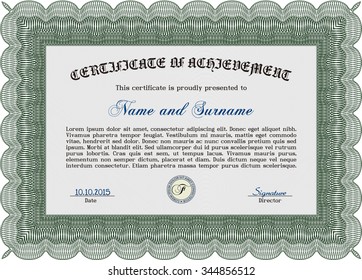 Diploma o plantilla de certificado. Plantilla de certificado de vector.Con fondo lineal. Diseño retro. 