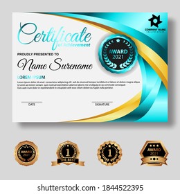 Diploma certificate templates in gradations and gold, luxury and modern style and award style vector images. Suitable for appreciation. Vector illustration.