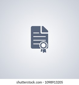 Diploma, Certificate, vector best flat icon on white background , EPS 10