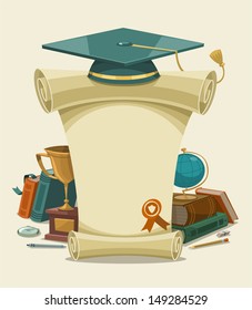 Diploma certificate. Vector illustration.