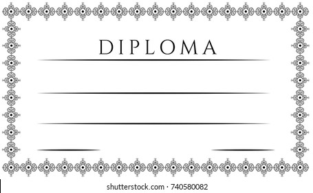 Diploma certificate vector template