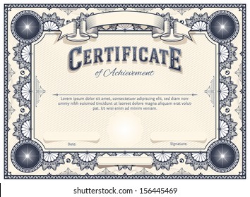 Diploma or Certificate Vector Template with Custom Typography