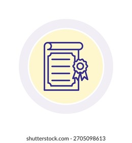 Ícone de círculo de cor do diploma, vetor, pixel perfect, arquivo ilustrador 