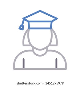 diploma colour line vector icon