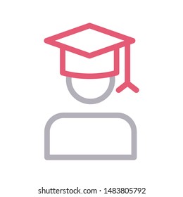 diploma colour line vector icon