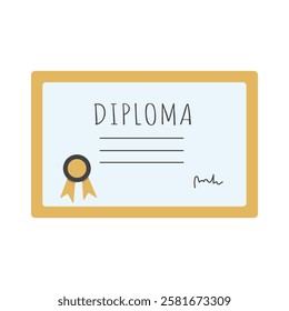 Diploma of Completion of an Educational Institution Vector Illustration