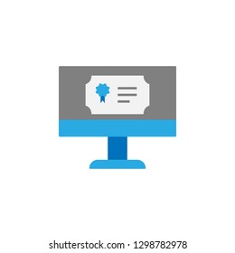 Diploma and computer icon. Element of education icon for mobile concept and web apps. Detailed Diploma and computer icon can be used for web and mobile