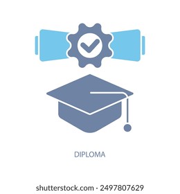 Diplom-Konzeptlinie-Symbol. Einfache Elementgrafik. Diplom-Konzept Skizze Symboldesign.