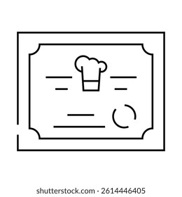 diploma cooking courses line icon vector. diploma cooking courses sign. isolated contour symbol black illustration