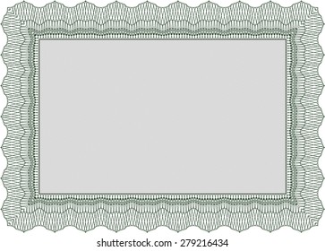 Diploma. Cordial design. With guilloche pattern and background. Vector certificate template.