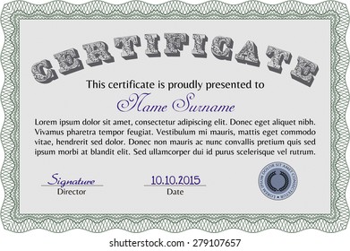Diploma. Customizable, Easy to edit and change colors.Retro design. With linear background. 