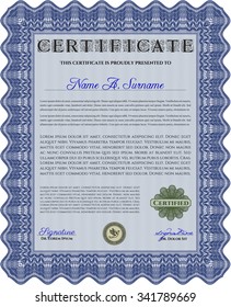 Diploma. Personalizable, fácil de editar y cambiar colores.Con patrón guilloche. Bonito diseño. 