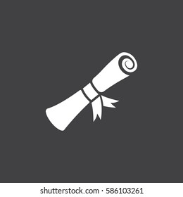 Diploma / degree scroll with ribbon icon for apps and websites