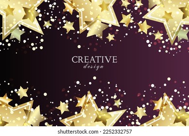 Diploma design template. Graduation card with starry frame and copy space.