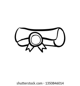 Diploma doodle vector drawing