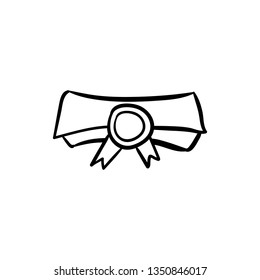 Diploma doodle vector drawing