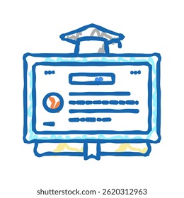 diploma education certificate doodle icon sketch vector. diploma education certificate sign. isolated symbol illustration