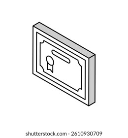 diploma or educational certificate isometric icon vector. diploma or educational certificate sign. isolated symbol illustration