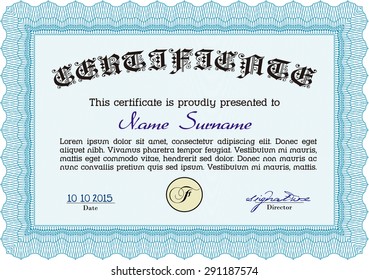 Diploma. Excellent design. Complex background. Vector pattern that is used in money and certificate.