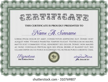 Diploma. Excellent design. Complex background. Diploma of completion.