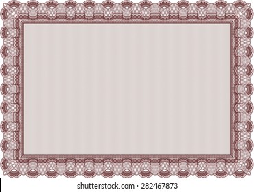 Diploma. Excellent design. With linear background. Vector illustration.