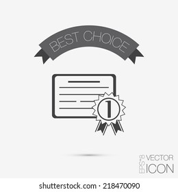 diploma for the first place. Education sign, symbol icon college or institute. graduation