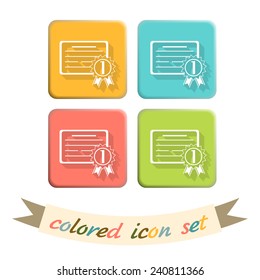 diploma for the first place. Education sign, symbol icon college or institute. graduation