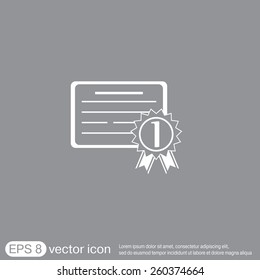 diploma for the first place. Education sign, symbol icon college or institute. graduation.vector icon