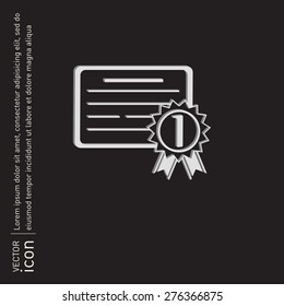 diploma for the first place. Education sign, symbol icon college or institute. graduation