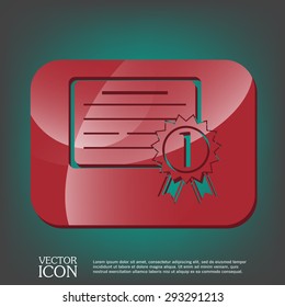 diploma for the first place. Education sign, symbol icon college or institute. graduation