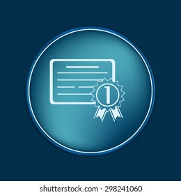 diploma for the first place. Education sign, symbol icon college or institute. graduation