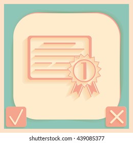 diploma for the first place. Education sign, symbol icon college or institute. graduation