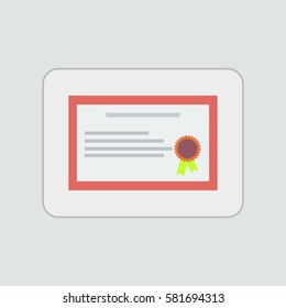 Diploma flat icon illustration isolated vector sign symbol