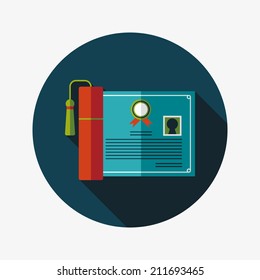 diploma flat icon with long shadow,eps10