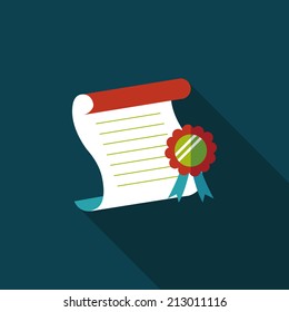 diploma flat icon with long shadow,eps10