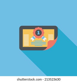 diploma flat icon with long shadow,eps10