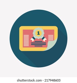 diploma flat icon with long shadow,eps10