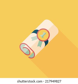 diploma flat icon with long shadow,eps10