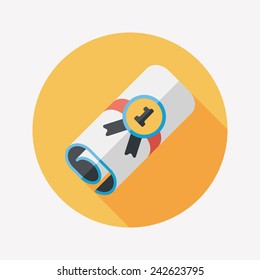 diploma flat icon with long shadow,eps10
