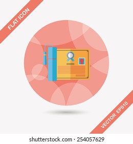 diploma flat icon with long shadow,eps10