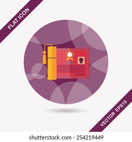 diploma flat icon with long shadow,eps10