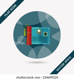 diploma flat icon with long shadow,eps10