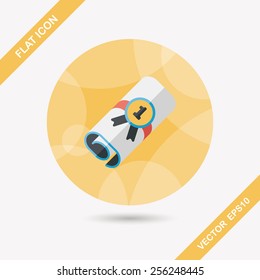 diploma flat icon with long shadow,eps10