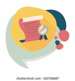 diploma flat icon with long shadow,eps10