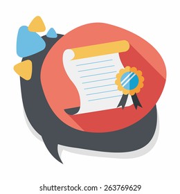 diploma flat icon with long shadow,eps10