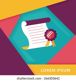 diploma flat icon with long shadow,eps10