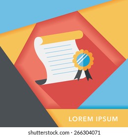 diploma flat icon with long shadow,eps10