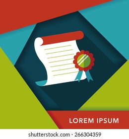 diploma flat icon with long shadow,eps10