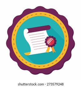 diploma flat icon with long shadow,eps10